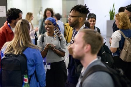 Atttendees chatting at UX London.
